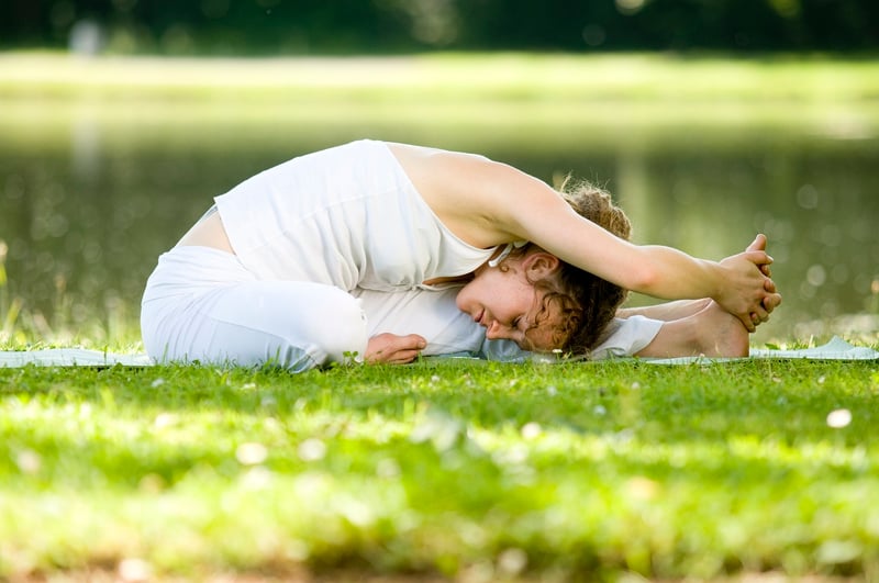 Easy Pose with Forward Fold